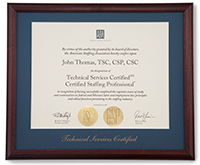 Purchase CSP, TSC, and CSC frames to display your credential(s).