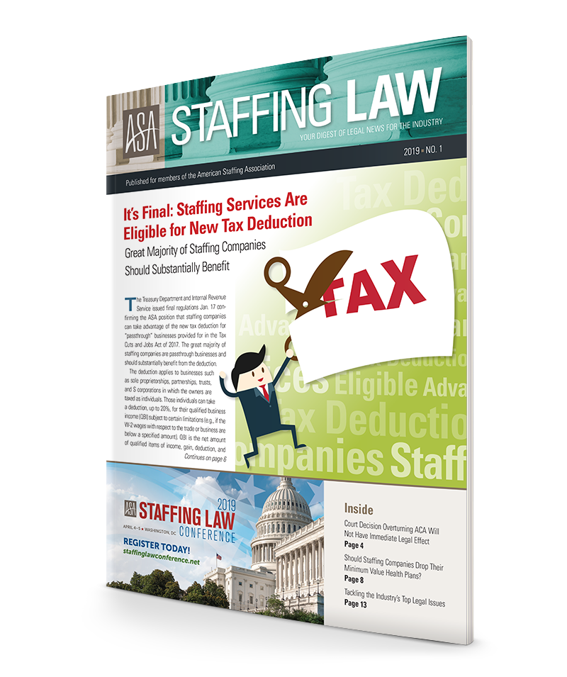 It’s Final: Staffing Services Are Eligible for New Tax Deduction