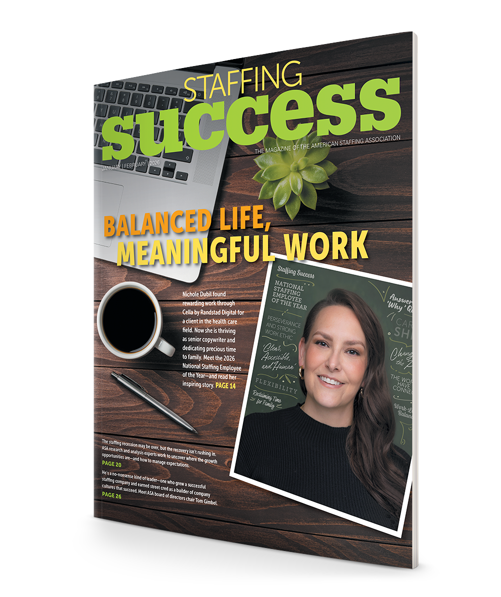 <span class="publication-name"><em><em>Staffing Success Magazine</em></em></span> <span class="publication-separator">-</span> <span class="publication-issue">January-February 2026</span>