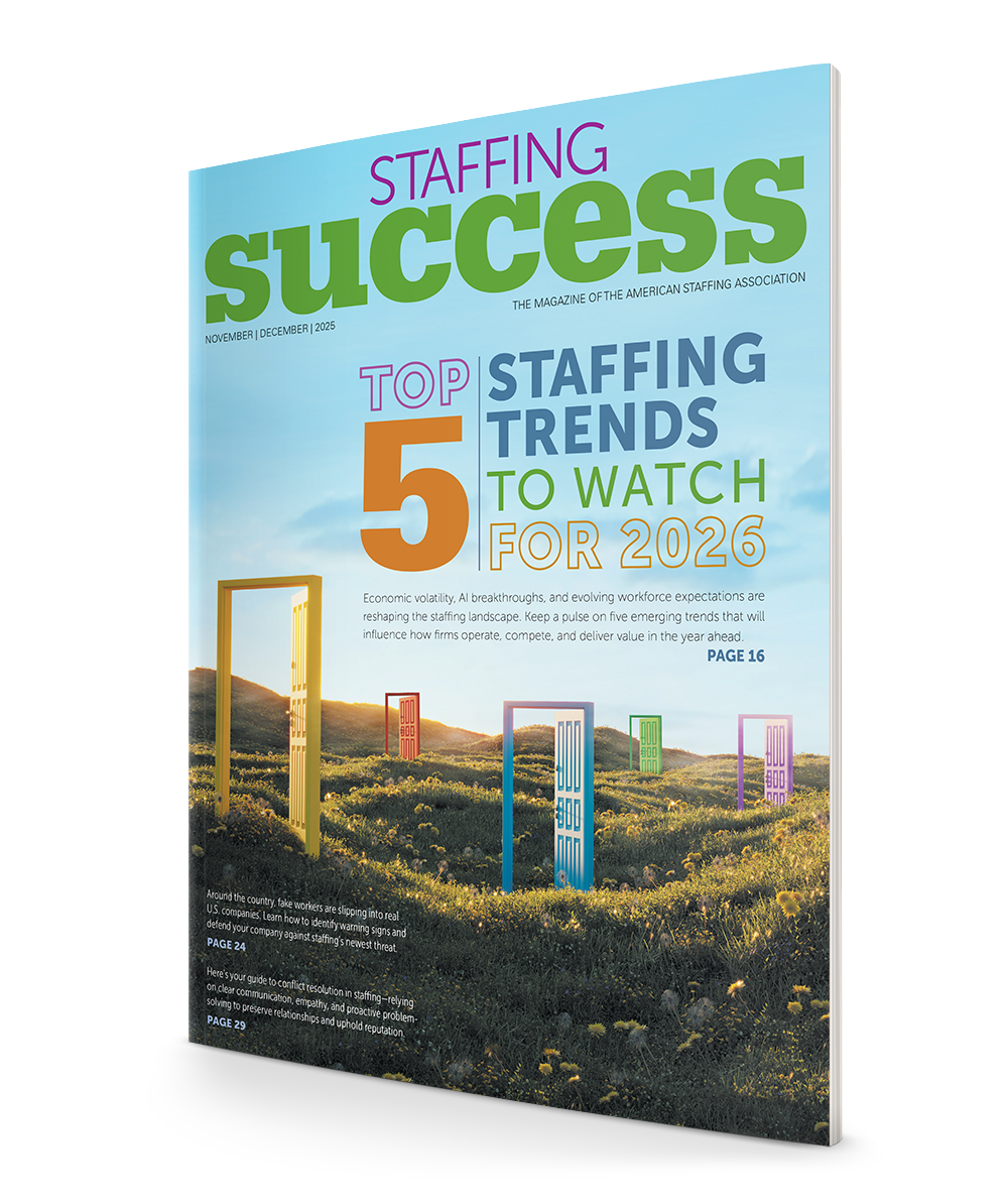 <span class="publication-name"><em><em>Staffing Success Magazine</em></em></span> <span class="publication-separator">-</span> <span class="publication-issue">November-December 2025</span>