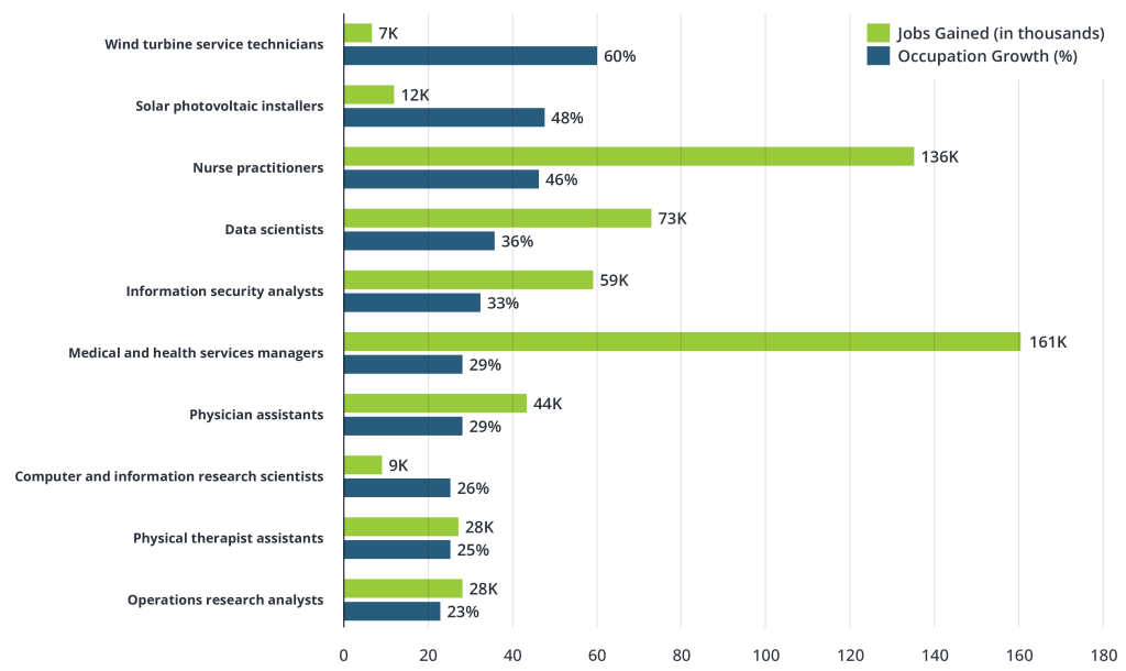 Top 10 Fastest Growing Occupations 2023-2033